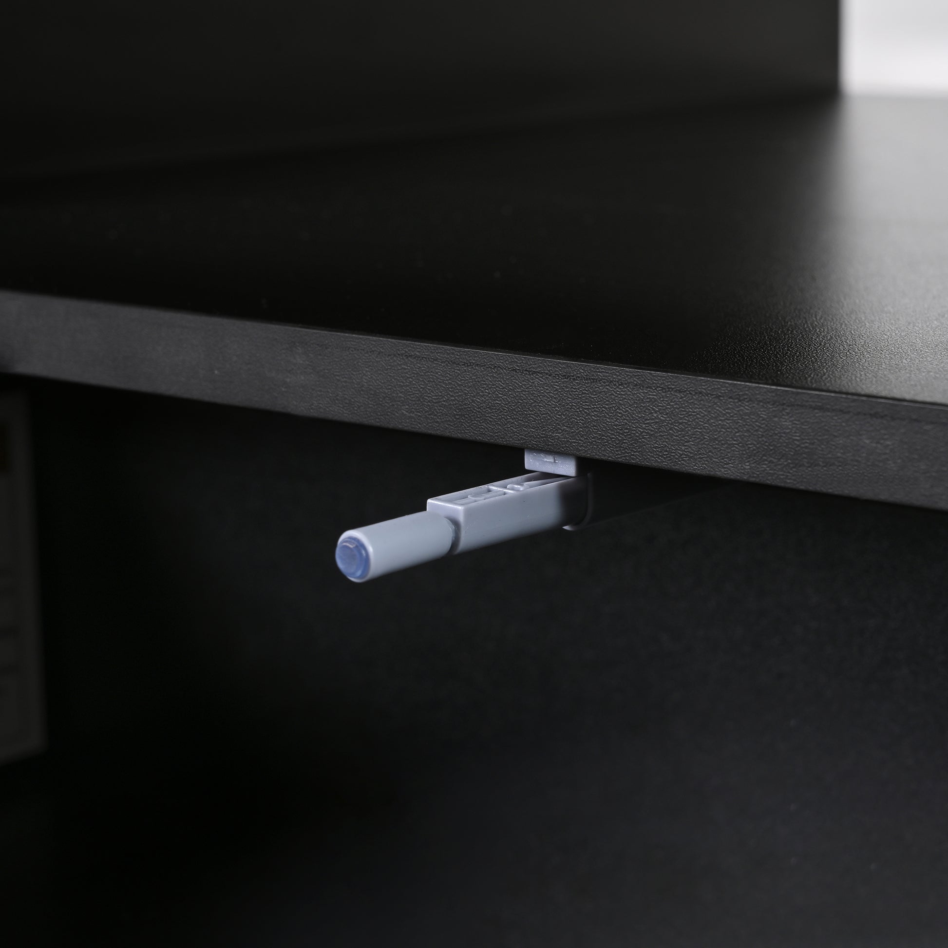 Flexible Cream Style Coffee Table With 2 Brake Wheels, Cloud Top Side Table With Drawer, Irregular Center Table With Large Storage For Living Room, Black, 39.37''X 23.6'' Black Particle Board