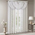 Diamond Sheer Embroidered Waterfall Valance White Grey 38X46