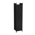 Modern Four Tier Glass Door Cabinet With Featuring Five Tier Storage, For Entryway Living Room Bathroom Dining Room,Black Black Glass,Iron
