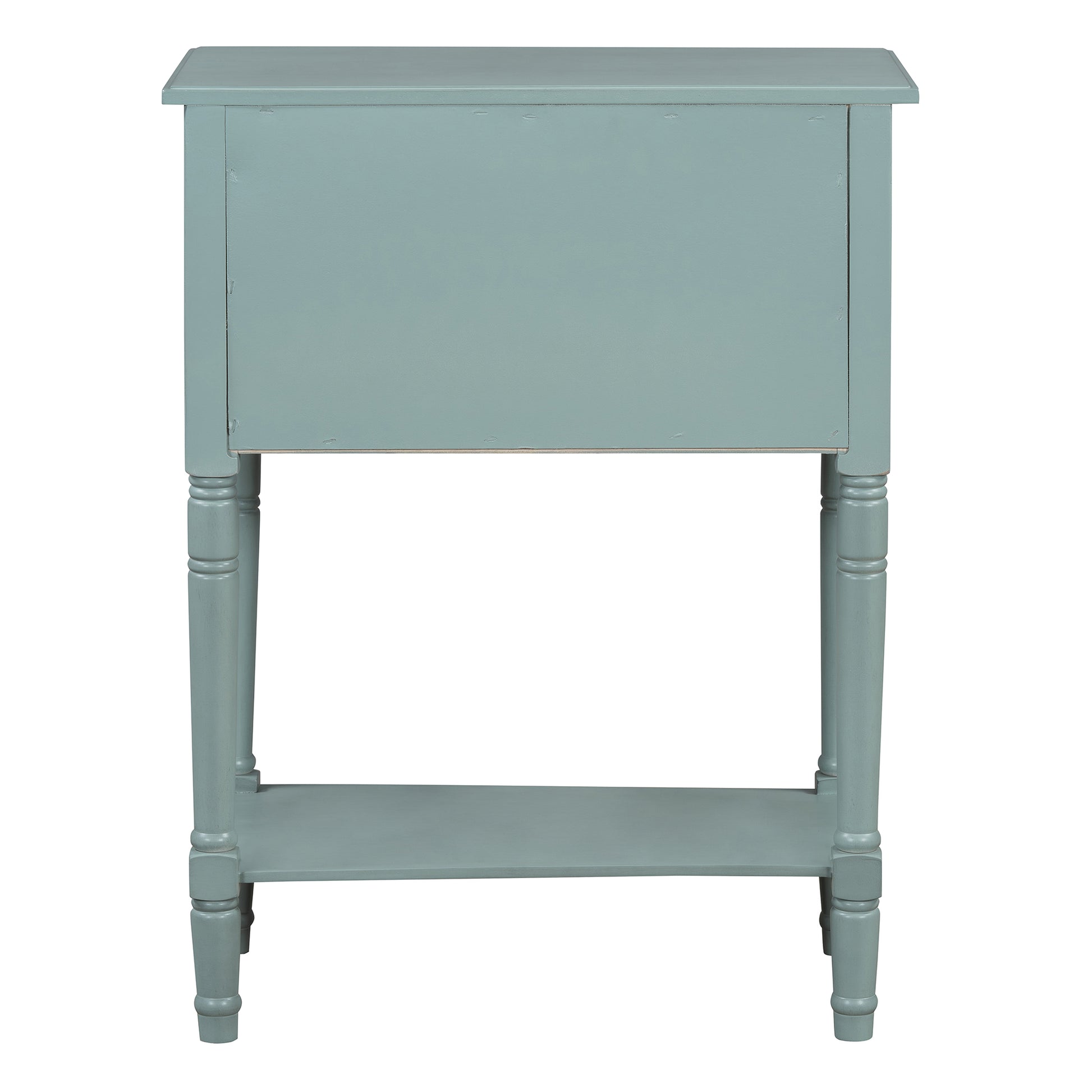 Narrow Console Table, Slim Sofa Table With Three Storage Drawers And Bottom Shelf Light Blue Light Blue Solid Wood Mdf