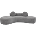 Arrived 105.5''Curved Sofa, Modern Minimalist Sofa, Cloud Couch Sofa 3 4 Seater Couch With 2 Pillows,Bedroom, No Assembly Required, Point Shaped Corduroy, Anti Wrinkle Gray Gray Polyester Primary Living Space Tight Back Soft Modern Foam Upholstered 3
