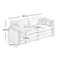 Modern Fabric Living Room Sofa 2 Seater Sofa With 4 Pillows ,Upholstered Large And Deep Seating 2 Seat Loveseat Sofa, Light Beige Corduroy Beige Corduroy 2 Seat