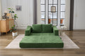 Modern Minimalist Sofa, Fold Out Sofa Bed, Convertible Chair Floor Couch & Sleeping Mattress For Living Room, Bedroom, Apartment, Removable Backrest, Green Green Chenille Soft Vintage Chenille 2 Seat
