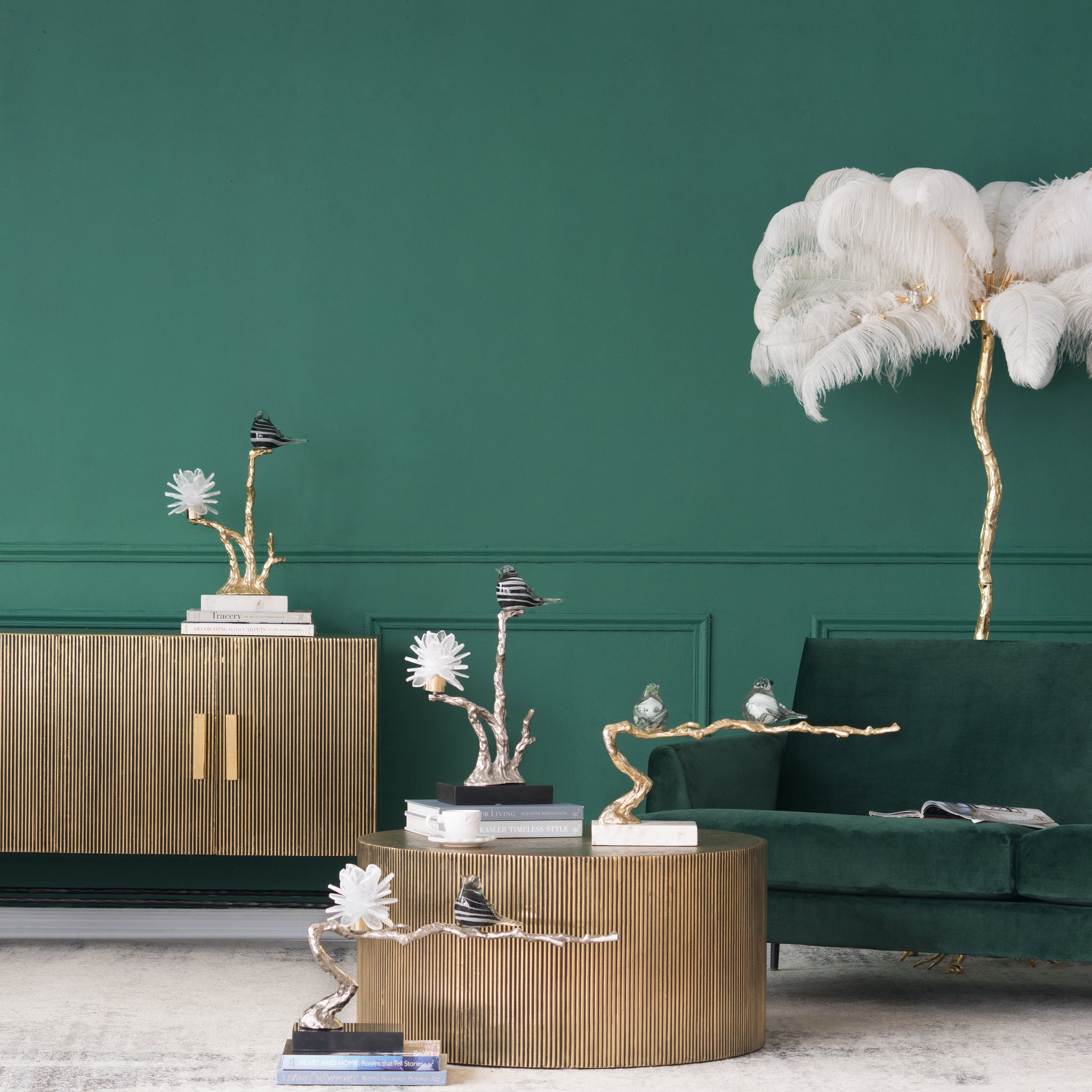 Aluminum Candle Holder With Marble Stand, 8X5X15" Multicolor Aluminium