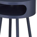 Sonria Round End Table, Black Black Wood