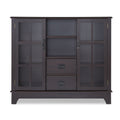 Espresso 2 Door Server With 2 Drawers Espresso Dining Room Contemporary Adjustabel Shelves Wood Glass