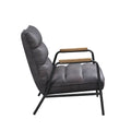 Grey And Matt Iron Accent Chair With Metal Leg Grey Primary Living Space Genuine Leather
