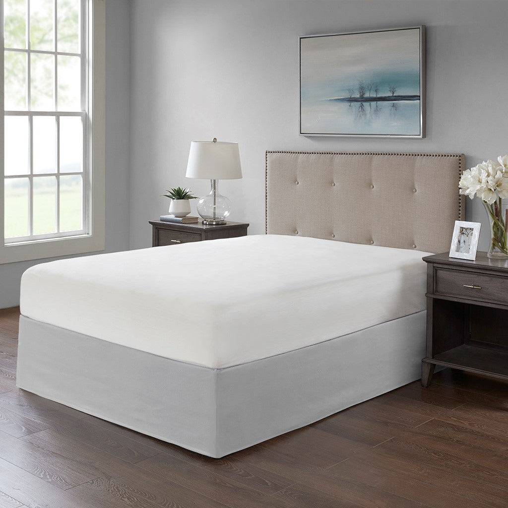 Wrap Around Adjustable Bedskirt Grey One Size Grey Microfiber