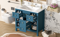 36'' Bathroom Vanity With Resin Sink Combo, Solid Wood Frame Bathroom Storage Cabinet, Freestanding Vanity Set With 5 Drawers& Soft Closing Doors Same As N710S136001C Blue Bathroom Solid Wood Mdf Resin
