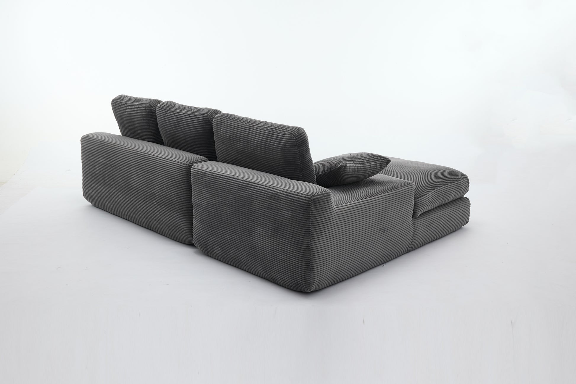 99*69" Modular Sectional Living Room Sofa Set, Modern Minimalist Style Couch, Upholstered Sleeper Sofa For Living Room, Bedroom, 2 Pc Free Combination, Installation Free Sofa, L Shape, Grey Grey Primary Living Space Soft Minimalist,Modern Foam Spring 4