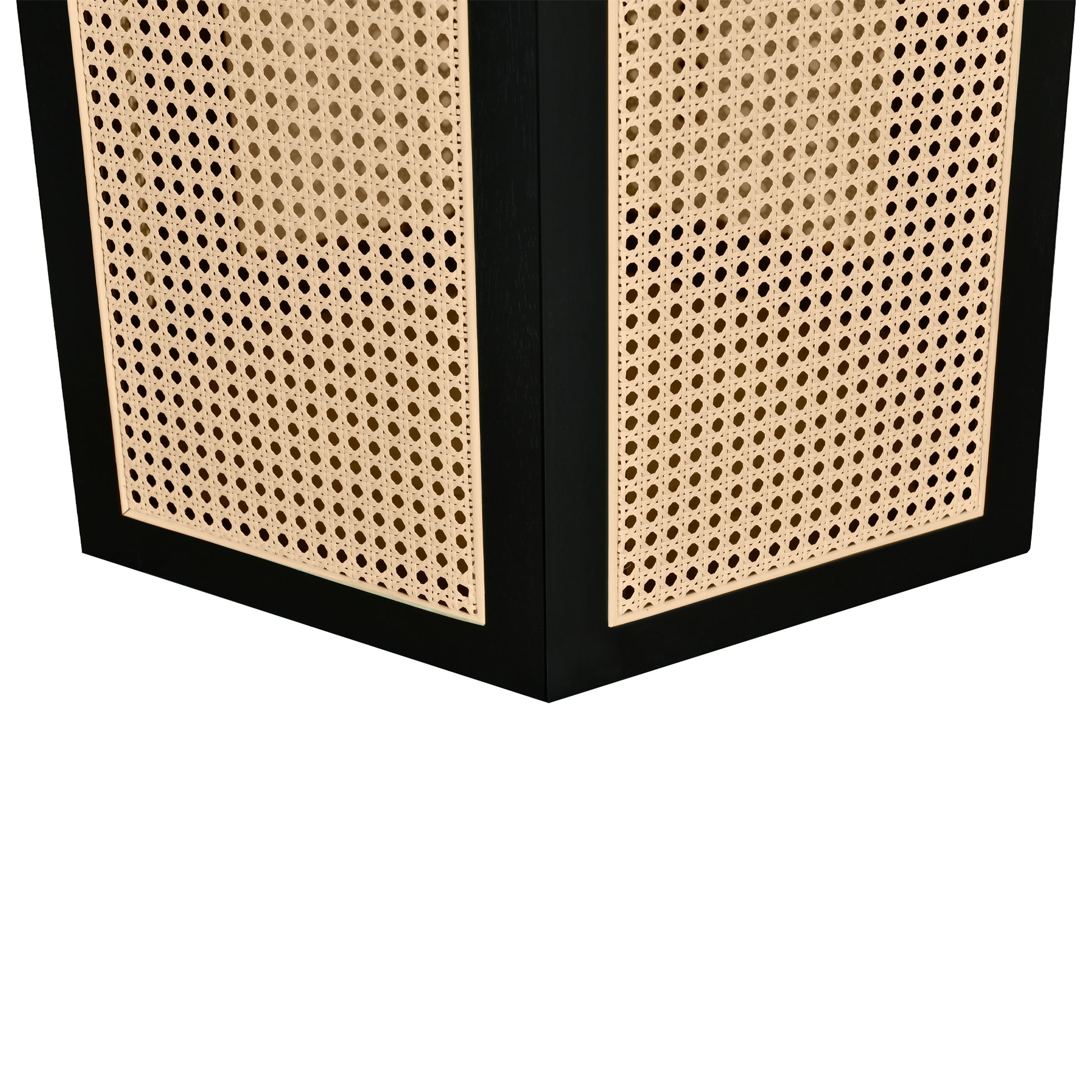 5 Piece Rattan Round Dining Table Set, Wood Table With Hexagonal Base And Upholstered Chairs For Dining Room, Kitchen,Indoor Use, Black Gray Wood Dining Room Solid Wood Rubberwood Round Dining Table With Chair Wood Wood Black Seats 4 Traditional Round