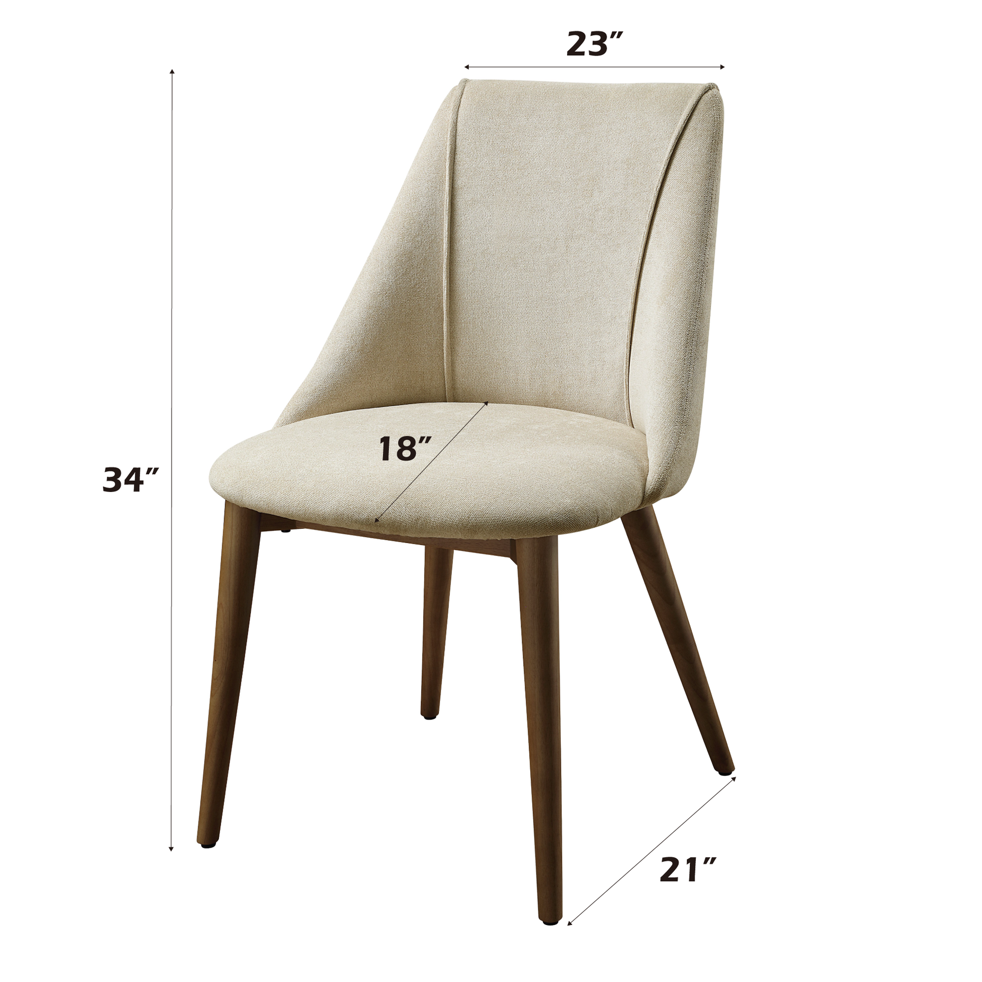 Willene Polished Microfiber Beige Side Chair Set Of 2 Beige Synthetic Wood