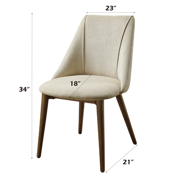 Willene Polished Microfiber Beige Side Chair Set Of 2 Beige Synthetic Wood