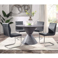 Grey And Chrome Side Chair With Sled Base Set Of 2 Grey Silver Primary Living Space Dining Chairs Solid Back Set Of 2 Faux Leather