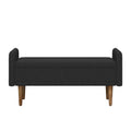 Teddy Velvet Storage Stool, ,With Storage Space, Suitable For Apartments, Living Rooms And Bedrooms Black 45.98