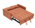 Folding Sofa Bed, Adjustable Back, Access Sofa, Recliner, Single Bed, Orange Orange Corduroy 2 Seat