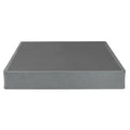 9 In. Twin Xl Size Folding Mattress Box Spring Foundation Bed Base, Polyester, Metal Frame, Gray Gray Bedroom Contemporary Metal Polyester Twin Xl