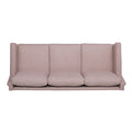 Comfy 3 Seat Sofa With Wooden Legs, Pu, For Living Room And Study Light Pink Fabric 3 Seat
