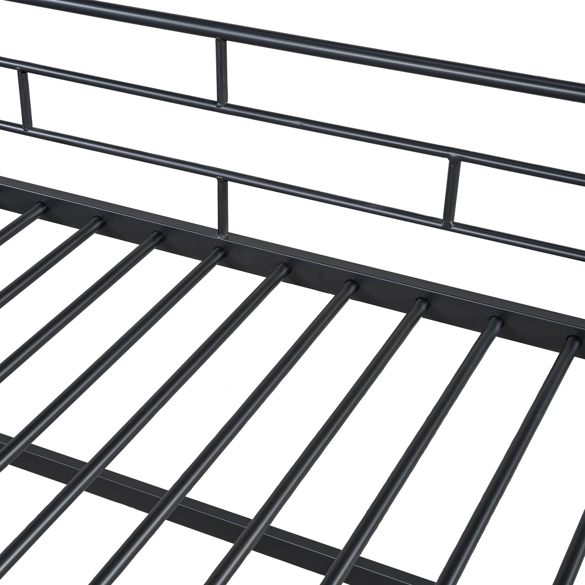 Mid Loft Bed With Storage Stairs, Twin, Black Twin Black Mdf Metal