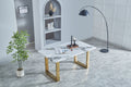 Luxurious Faux Marble Mdf Dinning Table For 6 Or 8, Rectangular 63