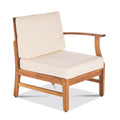 Perla Right Armchair, Cream Cream Acacia Wood