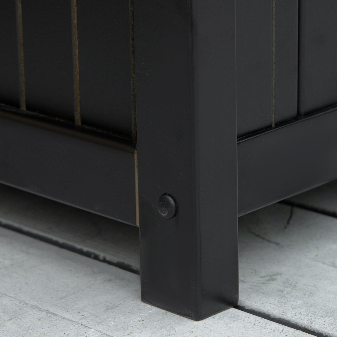 Outsunny Outdoor Storage Bench, 43 Gallon Deck Box With Armrests, Outdoor Storage Box For Patio Furniture Cushions And Garden Tools, Black Black Wood