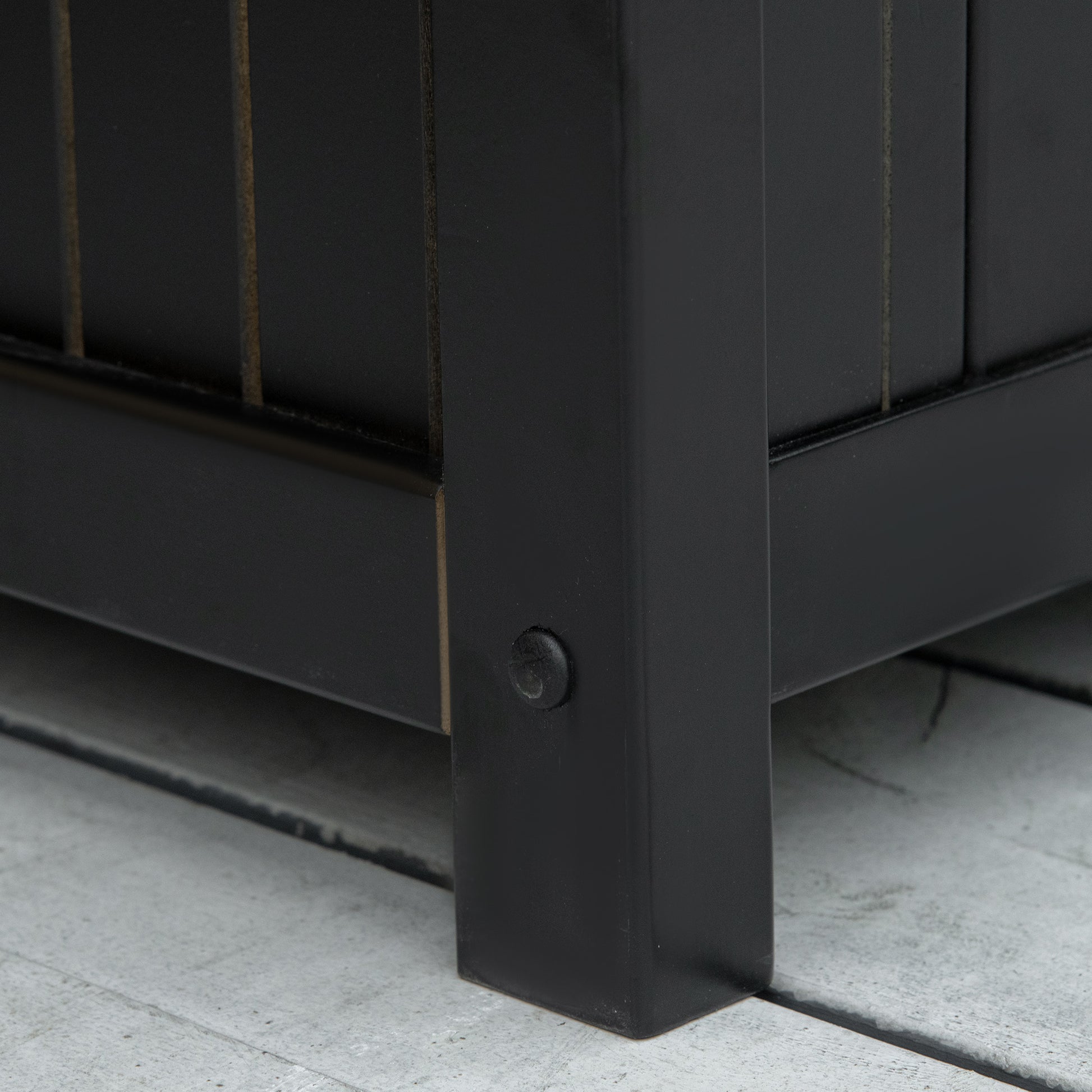 Outsunny Outdoor Storage Bench, 43 Gallon Deck Box With Armrests, Outdoor Storage Box For Patio Furniture Cushions And Garden Tools, Black Black Wood