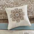 Jacquard 7 Piece Comforter Set Blue Queen Queen Blue Polyester