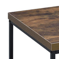 Weathered Oak And Black Rectangle Coffee Table Black Brown Primary Living Space Industrial Oak Rectangular Wood Metal Sled