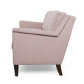 Comfy 3 Seat Sofa With Wooden Legs, Pu, For Living Room And Study Light Pink Fabric 3 Seat