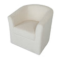 Teddy Velvet Swivel Chair, White, No Installation Required White Teddy