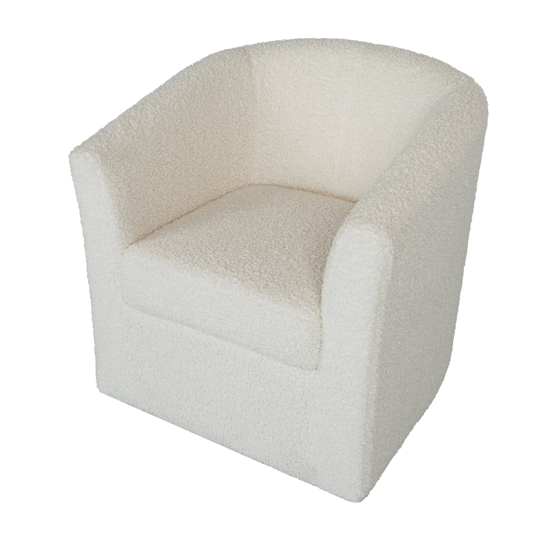 Teddy Velvet Swivel Chair, White, No Installation Required White Teddy