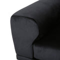 Luxurious Black Velvet 4 Seater Sofa With Ultra Soft Cushions, Metal Silver Legs Decor With Exquisite Craftsman, And Timeless Elegance, Perfect For Elevating Modern And Sophisticated Living Spaces Black Velvet Wood Primary Living Space Pillow Back Soft