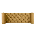 Lewis Bolster Arm Entryway Bench, Gold Velvet Yellow Foam Velvet