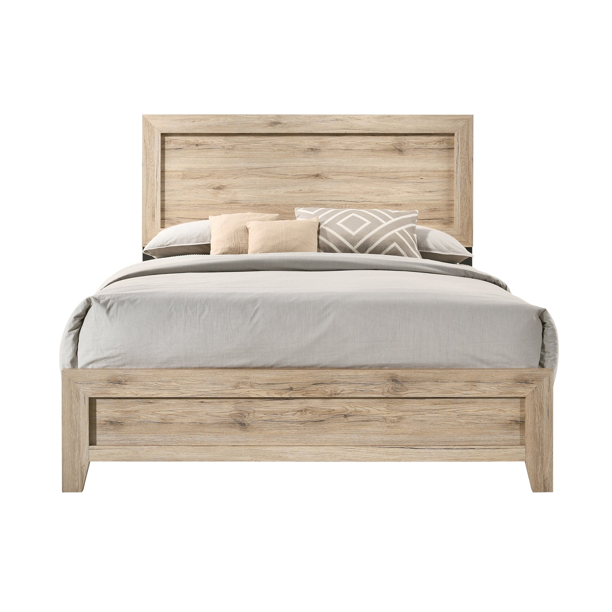 Natural Queen Panel Bed Box Spring Required Queen Natural Bedroom Bed Frame Wood