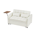 Cream White Velvet Loveseat Sofa Bed Cream White Wood Tufted Back Square Arms Foam Velvet 2 Seat