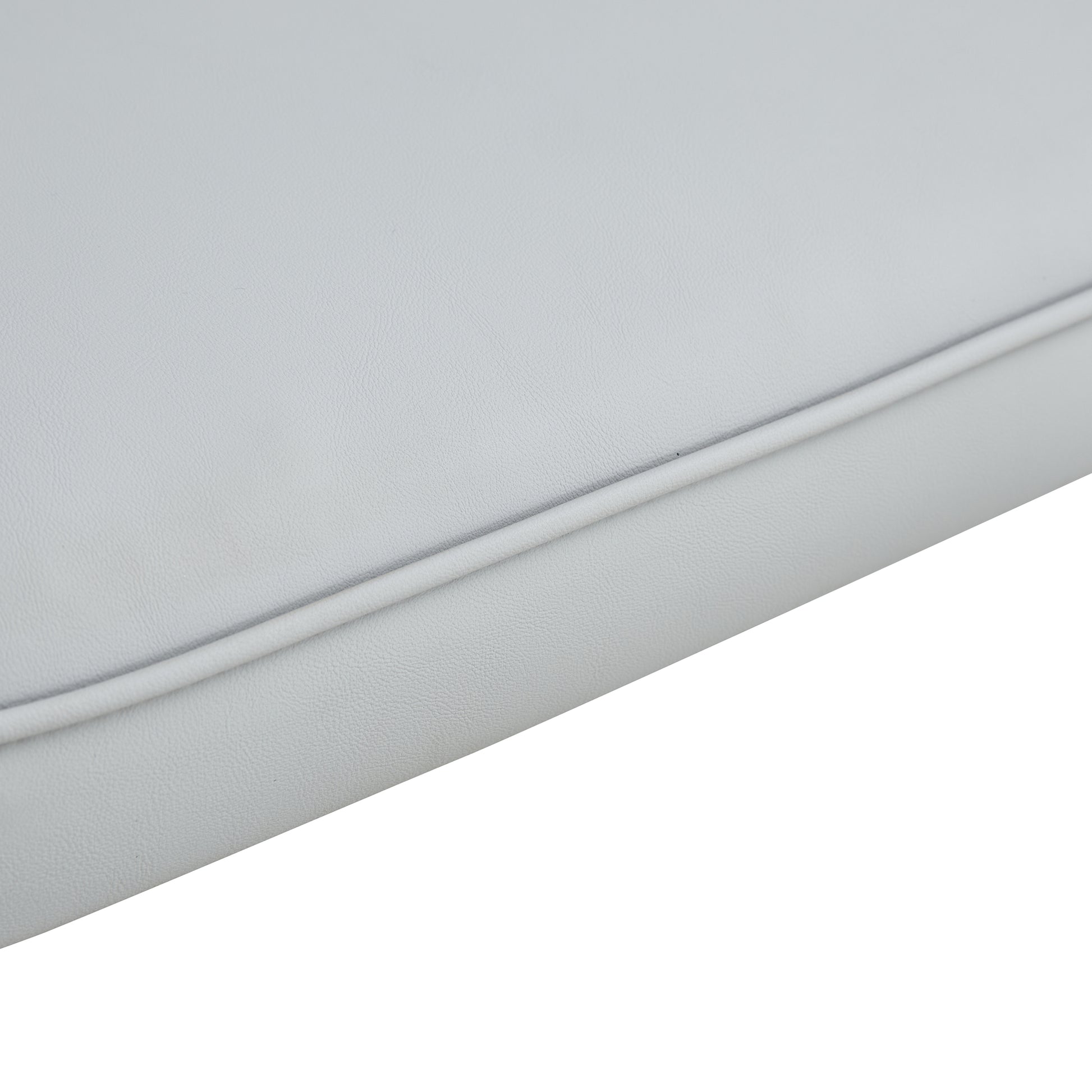 Table And Chair Set.The Table Has A Glass Top With Imitation Marble Pattern Stickers And Stainless Steel Golden Legs. Paried With Chairs With Pu Artificial Leather Backrest Cushions And Black Legs. White Gold Seats 6 Glass Metal