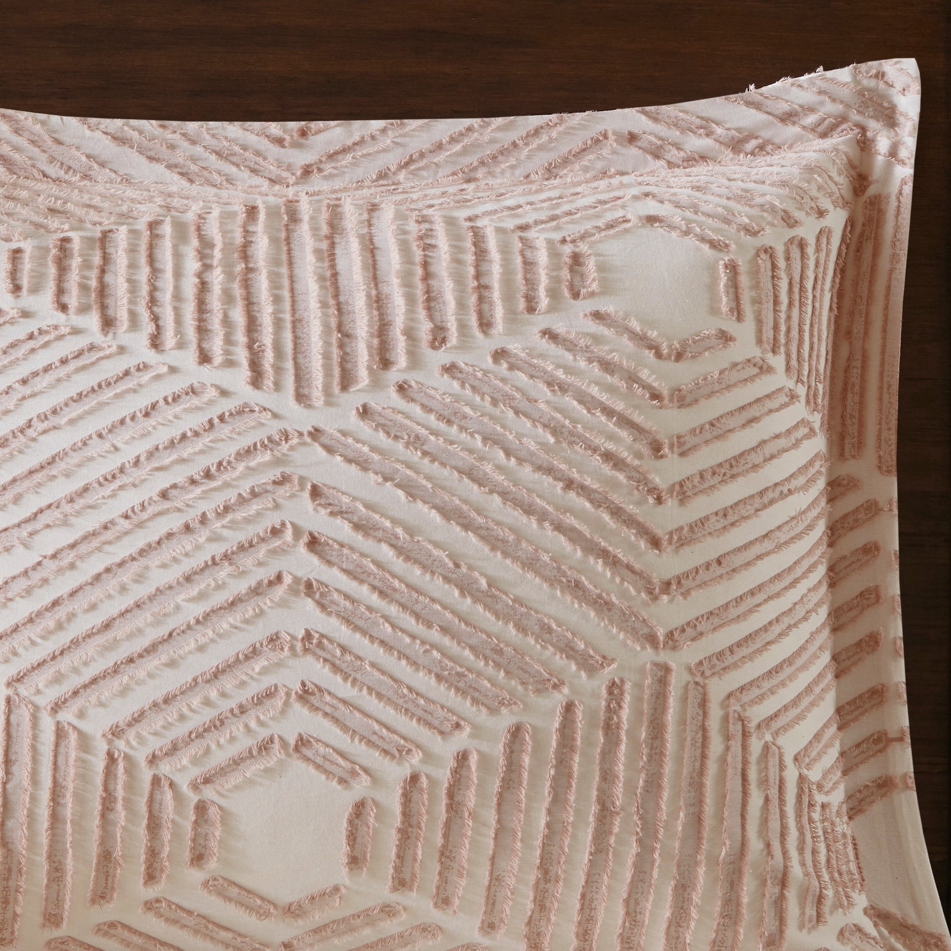 Cotton Jacquard Comforter Set Blush King Cal King King Blush Cotton