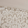 3 Piece Tufted Cotton Chenille Da Comforter Set Taupe Full Queen Full Taupe Polyester