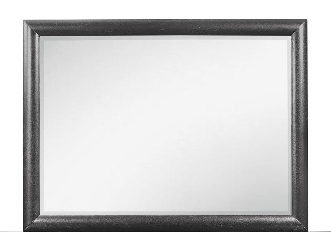 Civic Grey Mirror Gray Solid Wood Mdf