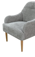 Chenille Armchair, Modern Style Accent Chair With Wood Legs, Comfy Design For Living Room, Bedroom, Office, Gray Gray Foam Wood Fabric