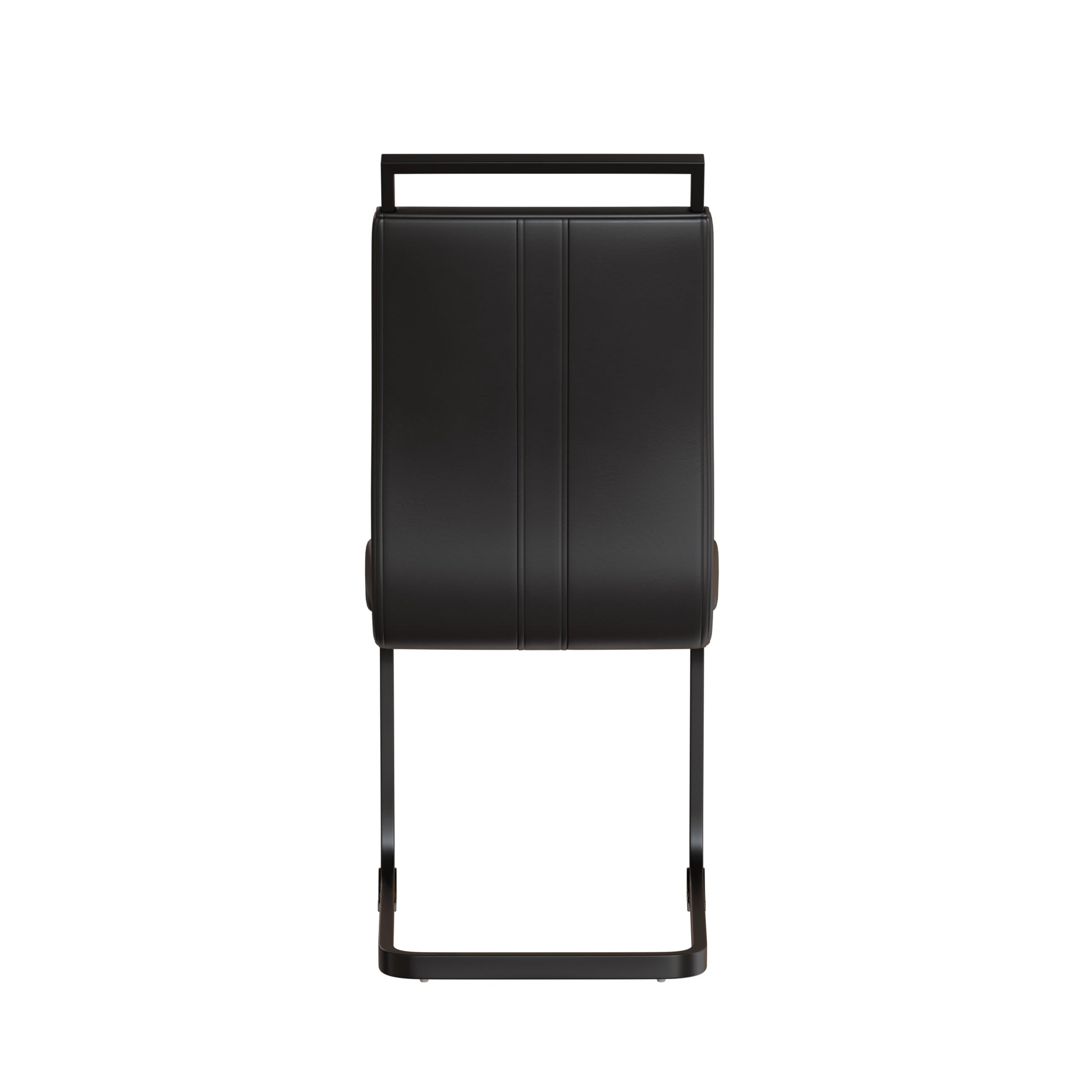 Modern Dining Chairs,Pu Faux Leather High Back Upholstered Side Chair With C Shaped Tube. Black Metal Legs For Dining Room Kitchen Vanity Patio Club Guest Office Chair Set Of 4 Black Pu Black Foam Pu