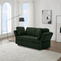 Contemporary Modern Chic Upholstered Fabric Sofa With Storage Seats And Storage Ottomans, 2 Seater Sofa Fabric Couch With Adjustable Arms And Backs For Living Room Green Green Polyester 2 Seat