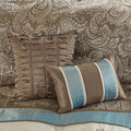 Jacquard 7 Piece Comforter Set Blue Queen Queen Blue Polyester