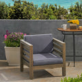 Oana Club Chair Grey Wood Fabric