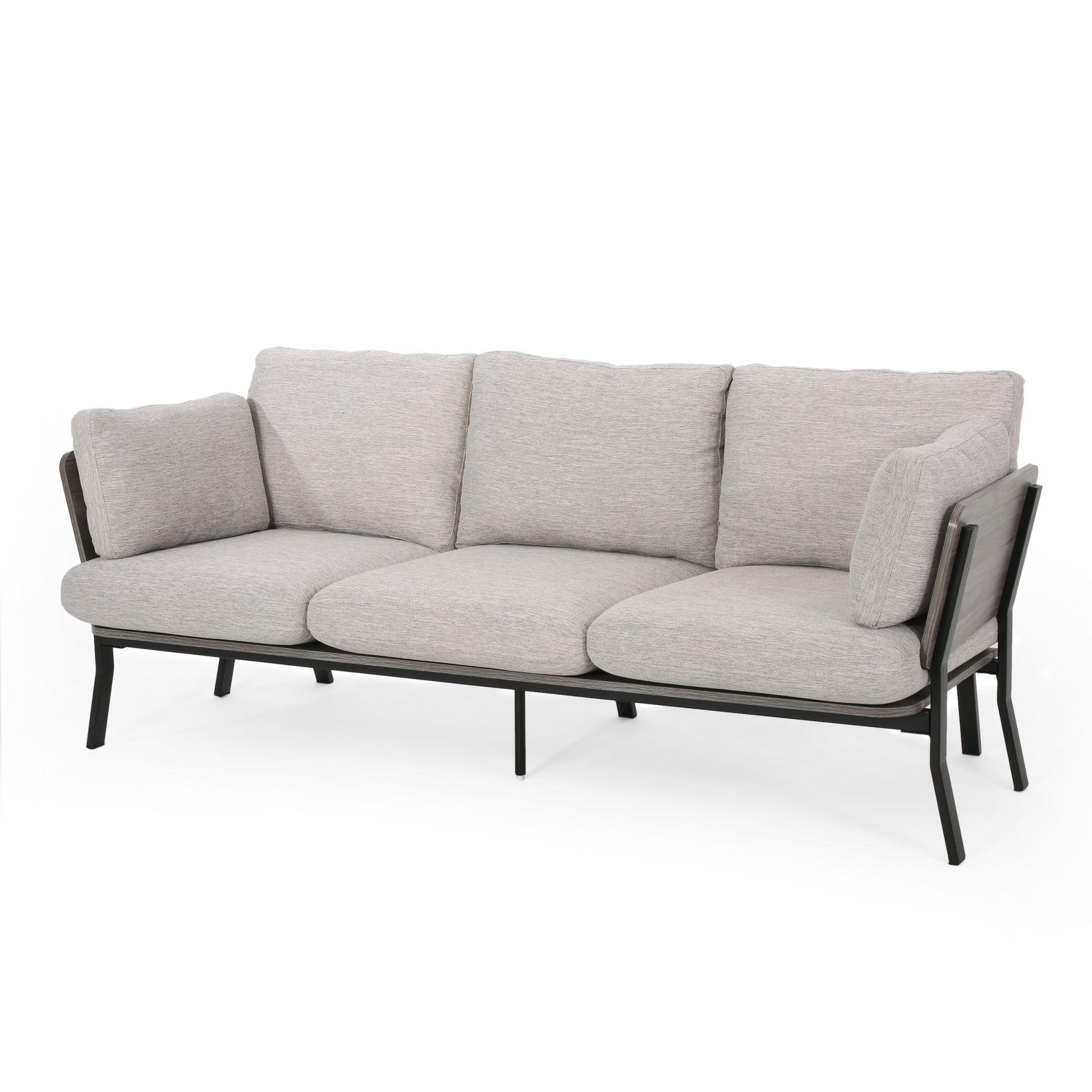 3 Seater Sofa Light Grey Fabric 3 Seat