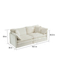 3 Piece Sofa Set Oversized Sofa Comfy Sofa Couch, 2 Pieces Of 2 Seater And 1 Piece Of 3 Seater Sofa For Living Room, Deep Seat Sofa White Chenille White Chenille 7 Seat