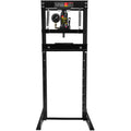 Steel H Frame Hydraulic Garage Shop Floor Press With Stamping Plates, With A Pressure Gauge,12 Ton 24,000 Lb Capacity, Black Black Steel