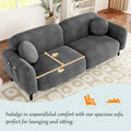 83.9''Upholstered Sofa For Living Room, Bedroom, And Apartments Grey Polyester 2 Seat