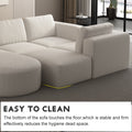 133.84*70.86 Modular Sectional Sofa Sleeper Couch, Sectional Sofa With Chaise And Ottoman, Convertible U Shaped Modular Sofa Set. Compressed Sponge, White. Combo 2A B C D White Primary Living Space Soft Minimalist,Modern Foam Spring 6 Seat